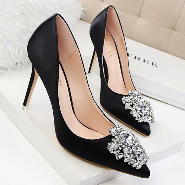 dress shoes elegant women for wedding party rhinestone buckle thin heels pumps pointed toe chaussure femme silk stilettos wsh4120, Black
dress shoes elegant women for wedding party rhinestone buckle thin heels pumps pointed toe chaussure femme silk stilettos wsh4120, Black