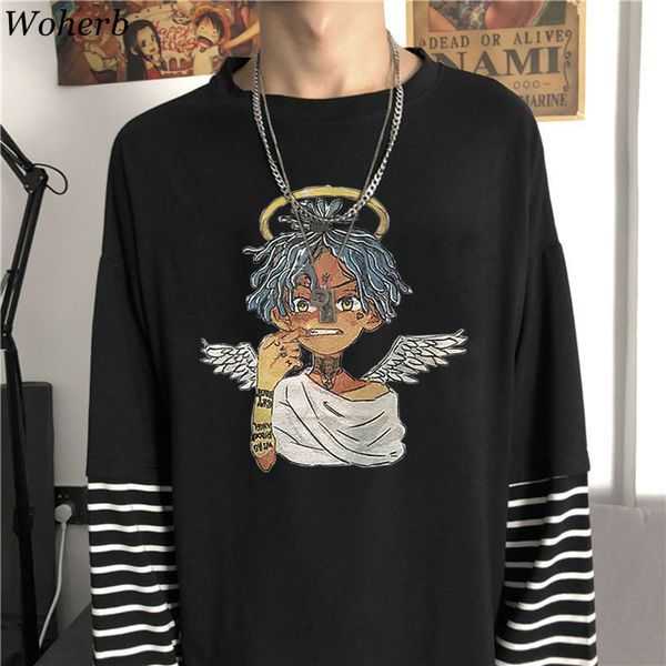 harajuku cartoon print fake 2 piece patchwork tee shirt spring autumn street long sleeve t-shirt women men loose 210519, White
harajuku cartoon print fake 2 piece patchwork tee shirt spring autumn street long sleeve t-shirt women men loose 210519, White