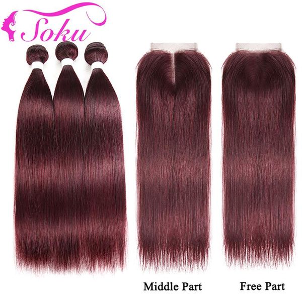 human hair bulks 99j/burgundy straight bundles with closure 4x4 soku brazilian weave remy extension, Black
human hair bulks 99j/burgundy straight bundles with closure 4x4 soku brazilian weave remy extension, Black