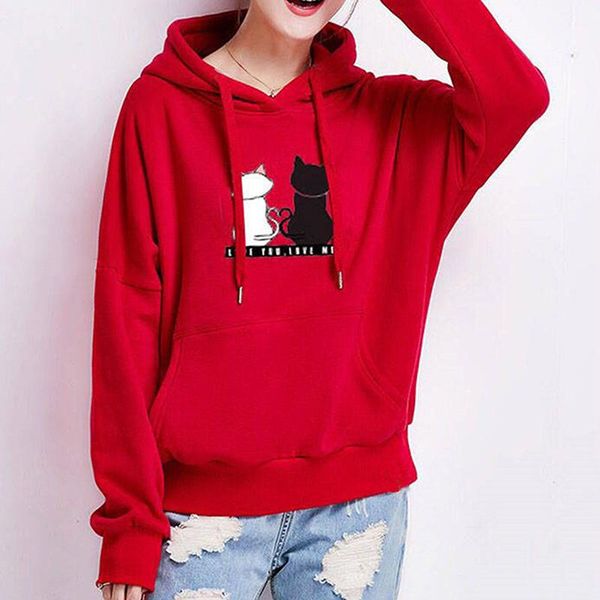 women's hoodies & sweatshirts cartoon cat printed women fashion autumn hooded long sleeves drawstring female pullovers students, Black
women's hoodies & sweatshirts cartoon cat printed women fashion autumn hooded long sleeves drawstring female pullovers students, Black