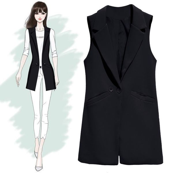 vest for women sleeveless jacket coat long vest blazer formal work ladies office vintage slim suit waistcoat female plus size, Black;white
vest for women sleeveless jacket coat long vest blazer formal work ladies office vintage slim suit waistcoat female plus size, Black;white
