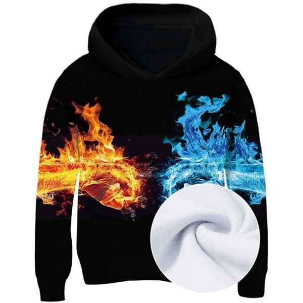 ice fire handsome novelty hoodie boys and girls 3d printing pullover hooded sweater with pocket 100-160, Black
ice fire handsome novelty hoodie boys and girls 3d printing pullover hooded sweater with pocket 100-160, Black