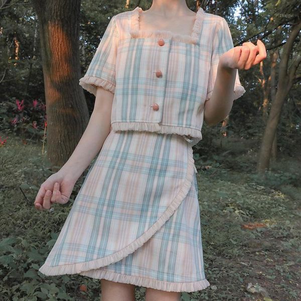 two piece dress philosophy wonder 2021 korean sweet striped suits vintage square collar blouse high wiast lace-up skirts pieces sets, White
two piece dress philosophy wonder 2021 korean sweet striped suits vintage square collar blouse high wiast lace-up skirts pieces sets, White