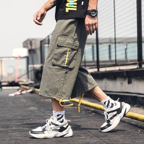 men's pants man autumn fashion streetwear side pocket joggers trousers hip hop men elastic waist loose cargo males, Black
men's pants man autumn fashion streetwear side pocket joggers trousers hip hop men elastic waist loose cargo males, Black