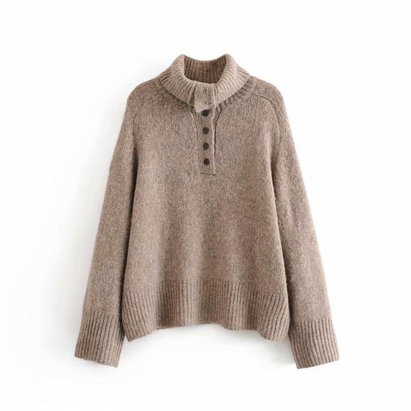 women's sweaters autumn 2021 long sleeve stand up collar sweater with buttons leisure lazy 05755130731, White;black
women's sweaters autumn 2021 long sleeve stand up collar sweater with buttons leisure lazy 05755130731, White;black