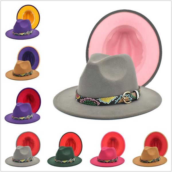 wide brim hats women men felt gray pink fedora hat jazz with leather belt gentleman elegant lady fascinator farmal top, Blue;gray
wide brim hats women men felt gray pink fedora hat jazz with leather belt gentleman elegant lady fascinator farmal top, Blue;gray