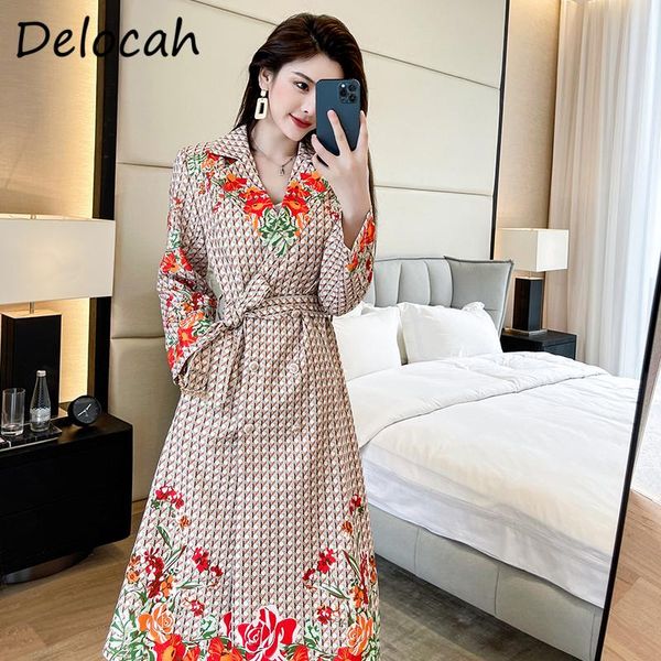 women's trench coats delocah 2021 autumn women fashion runway long sleeve bow sashes double breasted floral printed ladies dresses, Tan;black
women's trench coats delocah 2021 autumn women fashion runway long sleeve bow sashes double breasted floral printed ladies dresses, Tan;black
