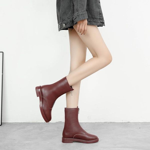 fashion women's shoes handsome 2021 autumn winter women ankle boots temperament wild plats round, Black
fashion women's shoes handsome 2021 autumn winter women ankle boots temperament wild plats round, Black