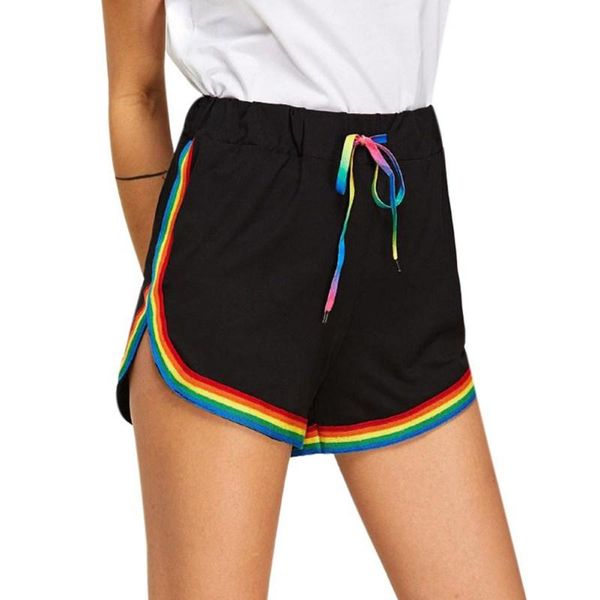 women's shorts road women elastic waist short all-match loose soft cotton casual femme rainbow print shinny, White;black
women's shorts road women elastic waist short all-match loose soft cotton casual femme rainbow print shinny, White;black