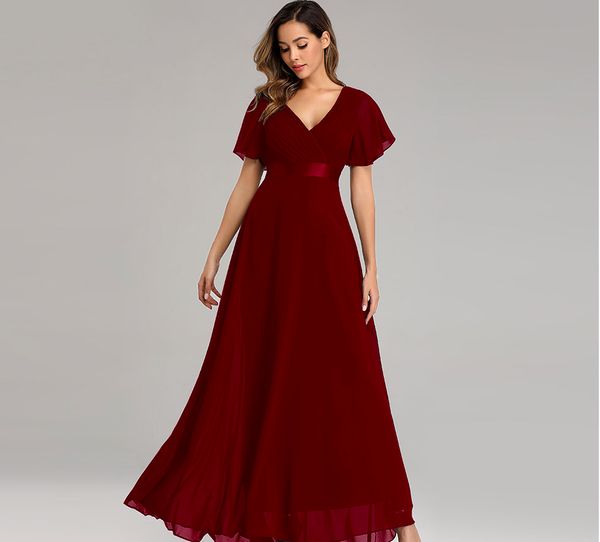 Elegant V-neck ruffled chiffon formal evening dress robe wedding party dress, Black
Elegant V-neck ruffled chiffon formal evening dress robe wedding party dress, Black