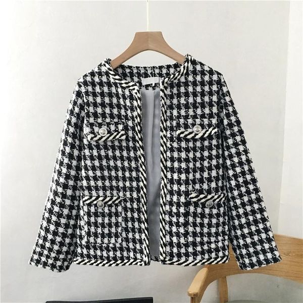 women's jackets fashion fall houndstooth coats women 2021 long sleeve single breasted autumn office lady o-neck ropa mujer, Black;brown
women's jackets fashion fall houndstooth coats women 2021 long sleeve single breasted autumn office lady o-neck ropa mujer, Black;brown