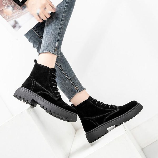 boots platform ankle suede leather women flat short ladies shoes 2021 fashion warm footwear, Black
boots platform ankle suede leather women flat short ladies shoes 2021 fashion warm footwear, Black