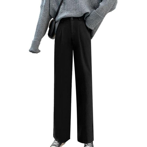 straight wide-leg pants women vintage high waist long korean loose casual trouser 2021 women's & capris, Black;white
straight wide-leg pants women vintage high waist long korean loose casual trouser 2021 women's & capris, Black;white