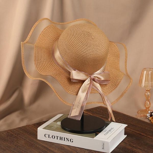 wide brim hats 2021 summer women straw hat weave cap mesh patchwork beach style sweet sun korean sample elegant with bow, Blue;gray
wide brim hats 2021 summer women straw hat weave cap mesh patchwork beach style sweet sun korean sample elegant with bow, Blue;gray