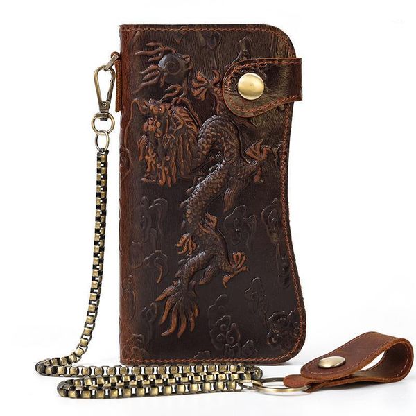genuine leather men's 3d dargon embossing long wallet iron chain purse gift men brithday christmas wallets1, Red;black
genuine leather men's 3d dargon embossing long wallet iron chain purse gift men brithday christmas wallets1, Red;black