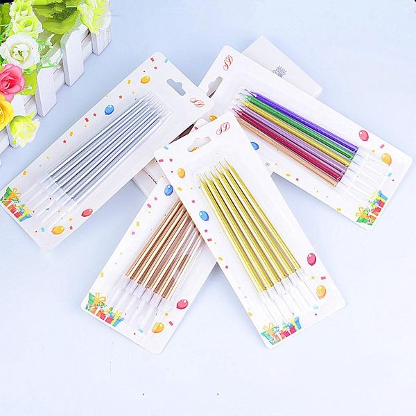 6pcs/set multi color cake candles golden long thin birthday decoration safe flame wedding party supplies
6pcs/set multi color cake candles golden long thin birthday decoration safe flame wedding party supplies