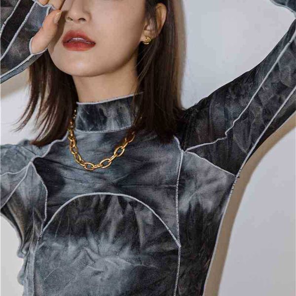 women's t-shirt tie dye grey black turtleneck woman tshirts bodycon long sleeve women fall fashion tee shirt femme clothi tzyb, White
women's t-shirt tie dye grey black turtleneck woman tshirts bodycon long sleeve women fall fashion tee shirt femme clothi tzyb, White