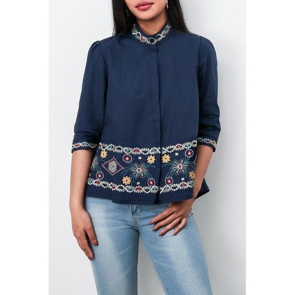 women's blouses & shirts spring and summer style blouses, elegant fashion shirts, casual sleeves, babydoll embroidery, solid color wild, White
women's blouses & shirts spring and summer style blouses, elegant fashion shirts, casual sleeves, babydoll embroidery, solid color wild, White