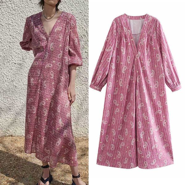 za dress spring fashion retro printing v-neck loose chic women dress casual comfortable street youth 210601, Black;gray
za dress spring fashion retro printing v-neck loose chic women dress casual comfortable street youth 210601, Black;gray