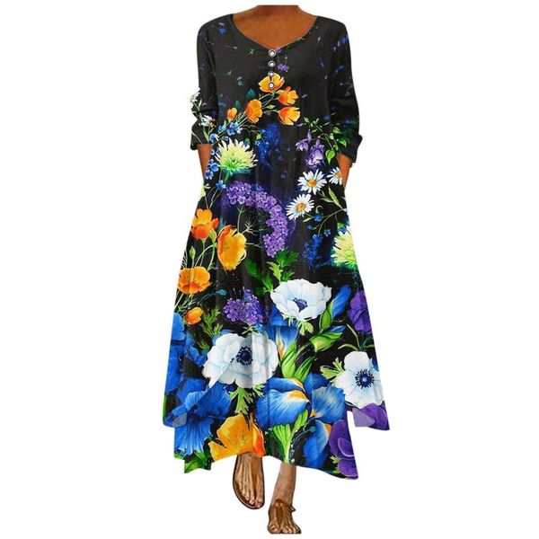 casual dresses women print dress loose long oversize bohemian summer beach three quarter length sleeve jurken #g3, Black;gray
casual dresses women print dress loose long oversize bohemian summer beach three quarter length sleeve jurken #g3, Black;gray