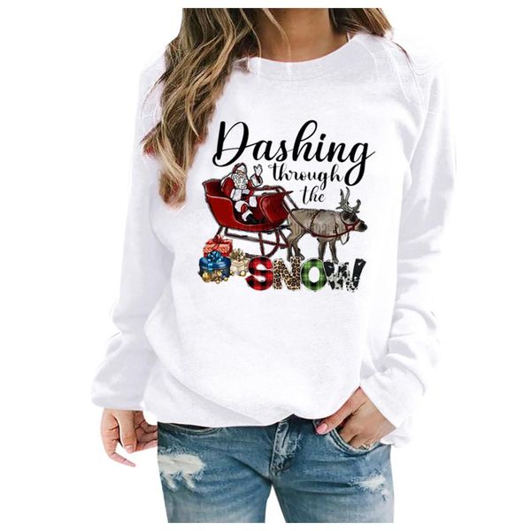 women's blouses & shirts casual round neck long sleeve print blouse pullover shirt autumn winter christmas sweater women, White
women's blouses & shirts casual round neck long sleeve print blouse pullover shirt autumn winter christmas sweater women, White