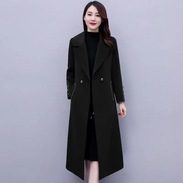 women's wool & blends double-sided woolen coat 2021 autumn and winter long fashion high-end women, Black
women's wool & blends double-sided woolen coat 2021 autumn and winter long fashion high-end women, Black