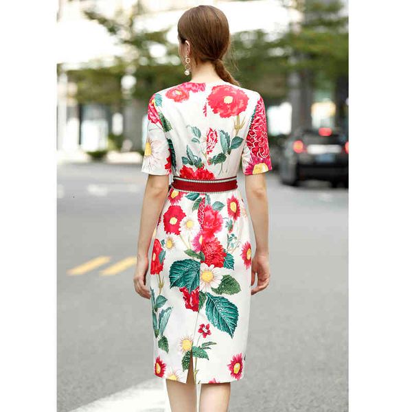 dress slim seqinyy elegant summer girl fashion design short red sleeve flower print midi belt, Black;gray
dress slim seqinyy elegant summer girl fashion design short red sleeve flower print midi belt, Black;gray