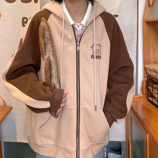 women's hoodies & sweatshirts long sleeve cute warm plus velvet bear print sweatshirt kawaii zip up women fashion winter 2021 hoodie, Black
women's hoodies & sweatshirts long sleeve cute warm plus velvet bear print sweatshirt kawaii zip up women fashion winter 2021 hoodie, Black