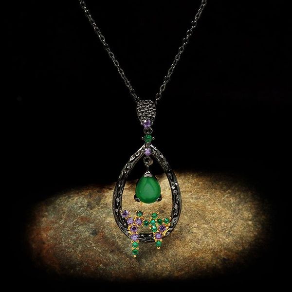 sterling silver black gold color necklace pendant for women water drop emerald short chain baroque jewelry gift chains
sterling silver black gold color necklace pendant for women water drop emerald short chain baroque jewelry gift chains