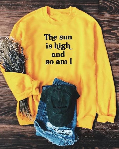 women's hoodies & sweatshirts the sun is high and so am i saweatshirt pullover fashion graphic pure cotton jumper quote casual women, Black
women's hoodies & sweatshirts the sun is high and so am i saweatshirt pullover fashion graphic pure cotton jumper quote casual women, Black