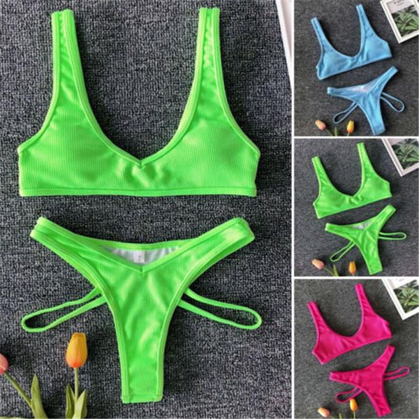 women's swimwear bikini set women swimsuit solid backless bandage low waist bathing suit female brazilian green biquini, White;black
women's swimwear bikini set women swimsuit solid backless bandage low waist bathing suit female brazilian green biquini, White;black