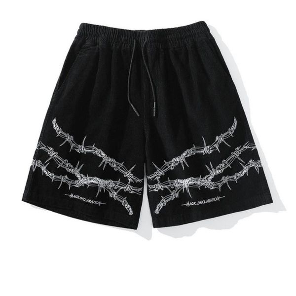 men's shorts wear high street hip-hop embroidery black personality gothic knee length pants for men qulity, White;black
men's shorts wear high street hip-hop embroidery black personality gothic knee length pants for men qulity, White;black