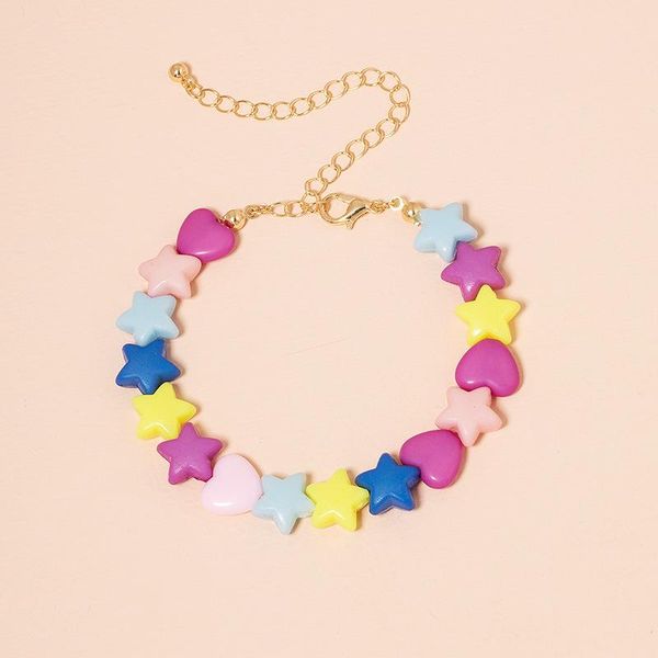 charm bracelets aomu 2021 design simple fashion cute colorful star love heart acrylic bracelet for female girls creative party jewelry gifts, Golden;silver
charm bracelets aomu 2021 design simple fashion cute colorful star love heart acrylic bracelet for female girls creative party jewelry gifts, Golden;silver