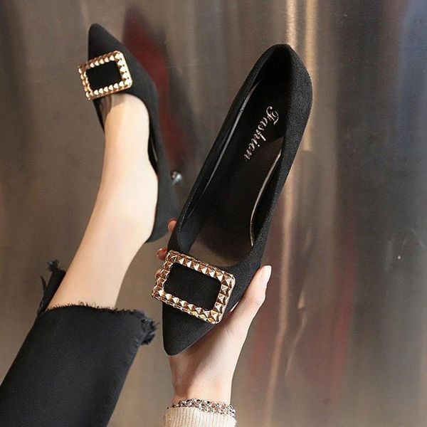 dress shoes mature women's high heels fashion all-match elegant square buckle modified professional single 2021, Black
dress shoes mature women's high heels fashion all-match elegant square buckle modified professional single 2021, Black