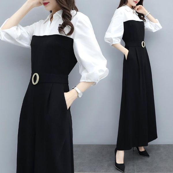 women's suits & blazers black jumpsuit for women 2021 spring korean style casual temperament wide leg summer one-piece suit, White;black
women's suits & blazers black jumpsuit for women 2021 spring korean style casual temperament wide leg summer one-piece suit, White;black