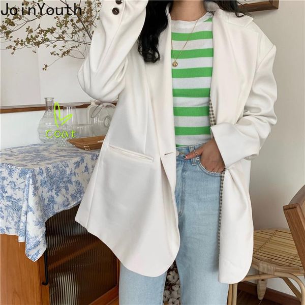women's suits & blazers joinyouth ol solid white blazer women chic vintage spring autumn 2021 work fashion feminino all match coat j752, White;black
women's suits & blazers joinyouth ol solid white blazer women chic vintage spring autumn 2021 work fashion feminino all match coat j752, White;black