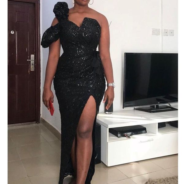 plus size black mermaid evening dresses side split sequins appliqued prom dress robe de mariée long formal party gown, Black;red
plus size black mermaid evening dresses side split sequins appliqued prom dress robe de mariée long formal party gown, Black;red