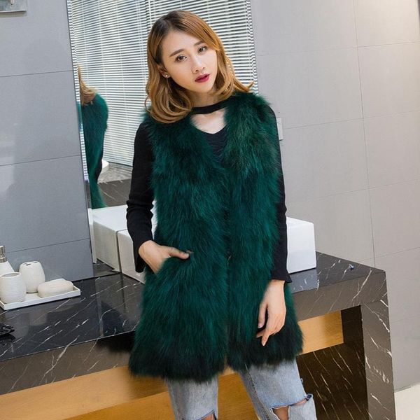 women's fur & faux colete de pele inverno feminino guaxinim real comprimento médio, Black
women's fur & faux colete de pele inverno feminino guaxinim real comprimento médio, Black