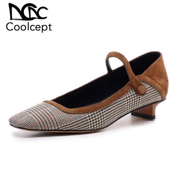 dress shoes coolcept simple office lady real genuine leather high heel women plaid square toe thin pumps party shoe size 33-40, Black
dress shoes coolcept simple office lady real genuine leather high heel women plaid square toe thin pumps party shoe size 33-40, Black