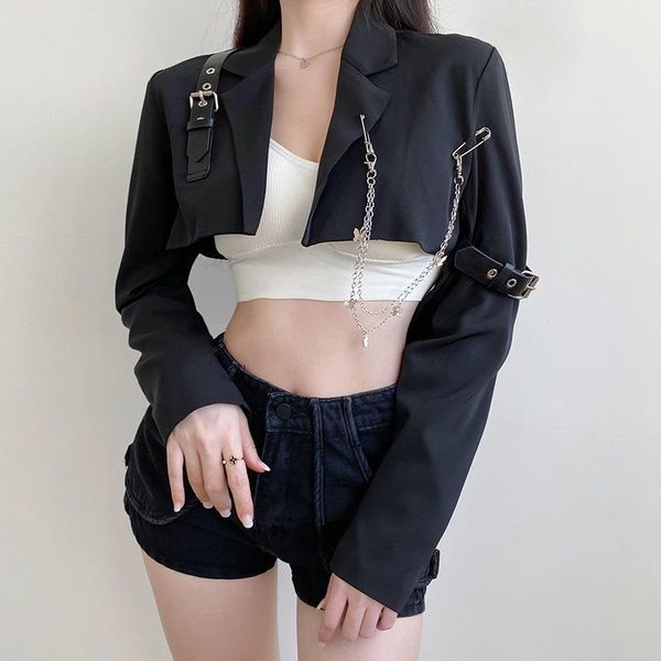 women's suits & blazers buckle fashion streetwear blazer cropped coat fall winter solid jackets outerwear 2021 woman punk chain black s, White;black
women's suits & blazers buckle fashion streetwear blazer cropped coat fall winter solid jackets outerwear 2021 woman punk chain black s, White;black