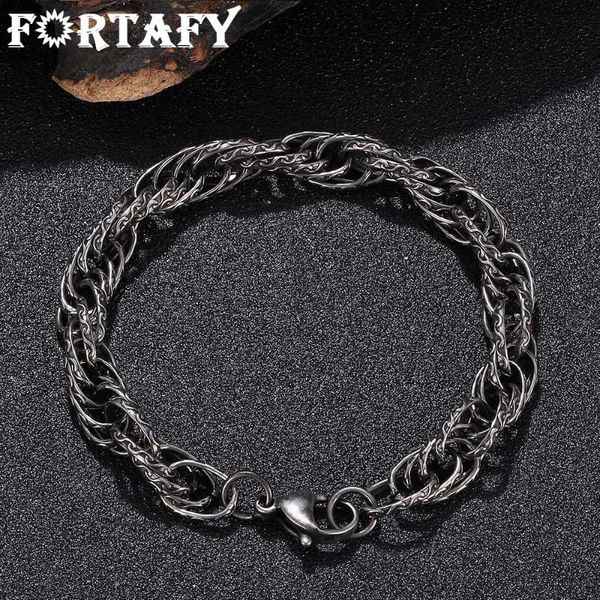 link, chain fortafy men's vintage bracelet stainless stel link wristband hand jewelry fashion punk male bangle wedding gift frgs0068, Black
link, chain fortafy men's vintage bracelet stainless stel link wristband hand jewelry fashion punk male bangle wedding gift frgs0068, Black