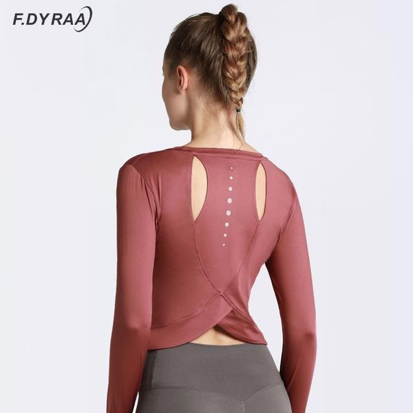 f.dyraa quick dry women loose shirts back hole sports yoga t-shirt running gym long sleeve breathable outfits, White;red
f.dyraa quick dry women loose shirts back hole sports yoga t-shirt running gym long sleeve breathable outfits, White;red