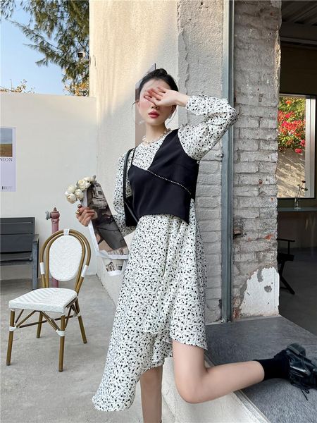 casual dresses fonely fairy chiffon print stitching long-sleeved floral fashion elegant dress vestidos robe femme 2021 spring autumn wome, Black;gray
casual dresses fonely fairy chiffon print stitching long-sleeved floral fashion elegant dress vestidos robe femme 2021 spring autumn wome, Black;gray