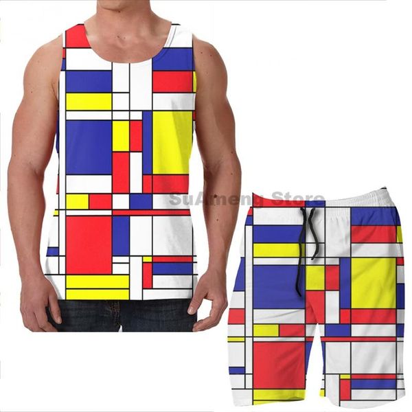 men's tracksuits summer funny print men tank women mondrian style abstract beach shorts sets fitness vest, Gray
men's tracksuits summer funny print men tank women mondrian style abstract beach shorts sets fitness vest, Gray