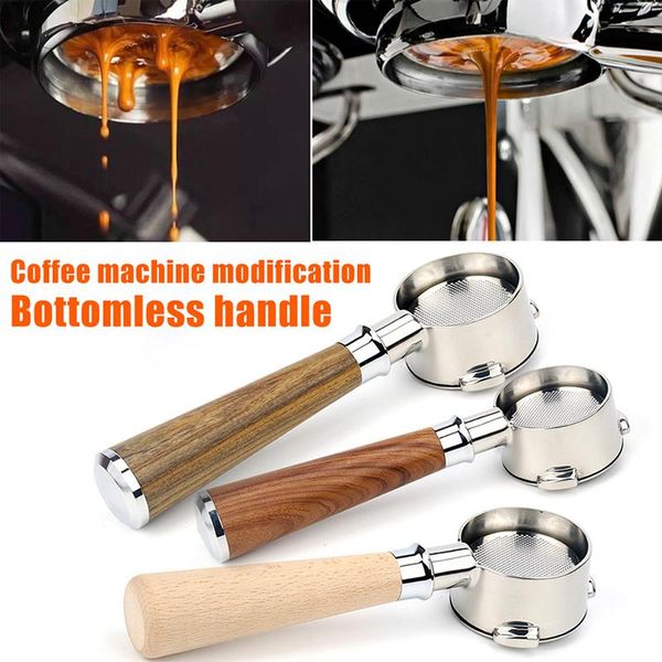 coffee filters bottomless portafilter stainless steel wood handle for machine espresso tool l9
coffee filters bottomless portafilter stainless steel wood handle for machine espresso tool l9