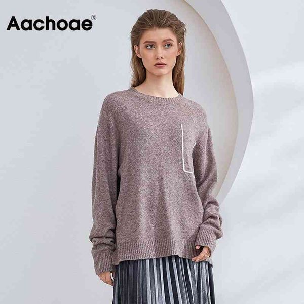 aachoae women o neck knitted sweater pocket casual pullover sweaters long sleeve fashion loose ladies jumper jersey mujer 210413, White;black
aachoae women o neck knitted sweater pocket casual pullover sweaters long sleeve fashion loose ladies jumper jersey mujer 210413, White;black