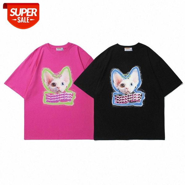 mansclot cat print round neck loose short sleeve t-shirt men's half #af7u, White;black
mansclot cat print round neck loose short sleeve t-shirt men's half #af7u, White;black