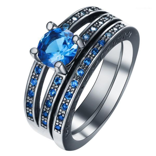 hainon wedding ring sets for women classic round cut + blue cz crystal black gold color fashion jewelry chirstmas gifts1, Slivery;golden
hainon wedding ring sets for women classic round cut + blue cz crystal black gold color fashion jewelry chirstmas gifts1, Slivery;golden