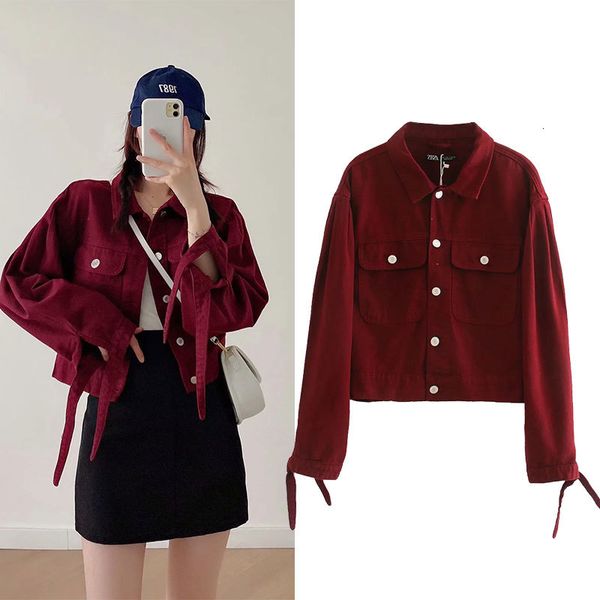 women's jackets jean jacket spring summer za, big cowboy casual baggy with ties vj60, Black;brown
women's jackets jean jacket spring summer za, big cowboy casual baggy with ties vj60, Black;brown