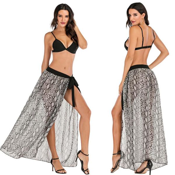 fashion women boho high waist evening party leopard maxi beach solid sundress cover-up skirt women's swimwear, White;black
fashion women boho high waist evening party leopard maxi beach solid sundress cover-up skirt women's swimwear, White;black